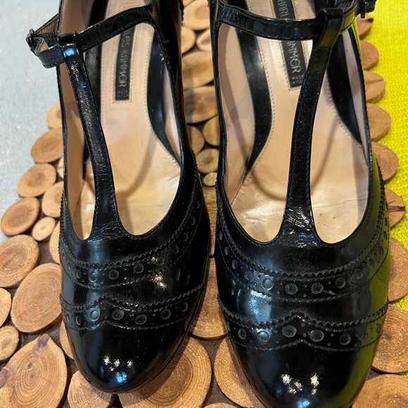 Black T strap heels (Salome) - Picture 7 of 9